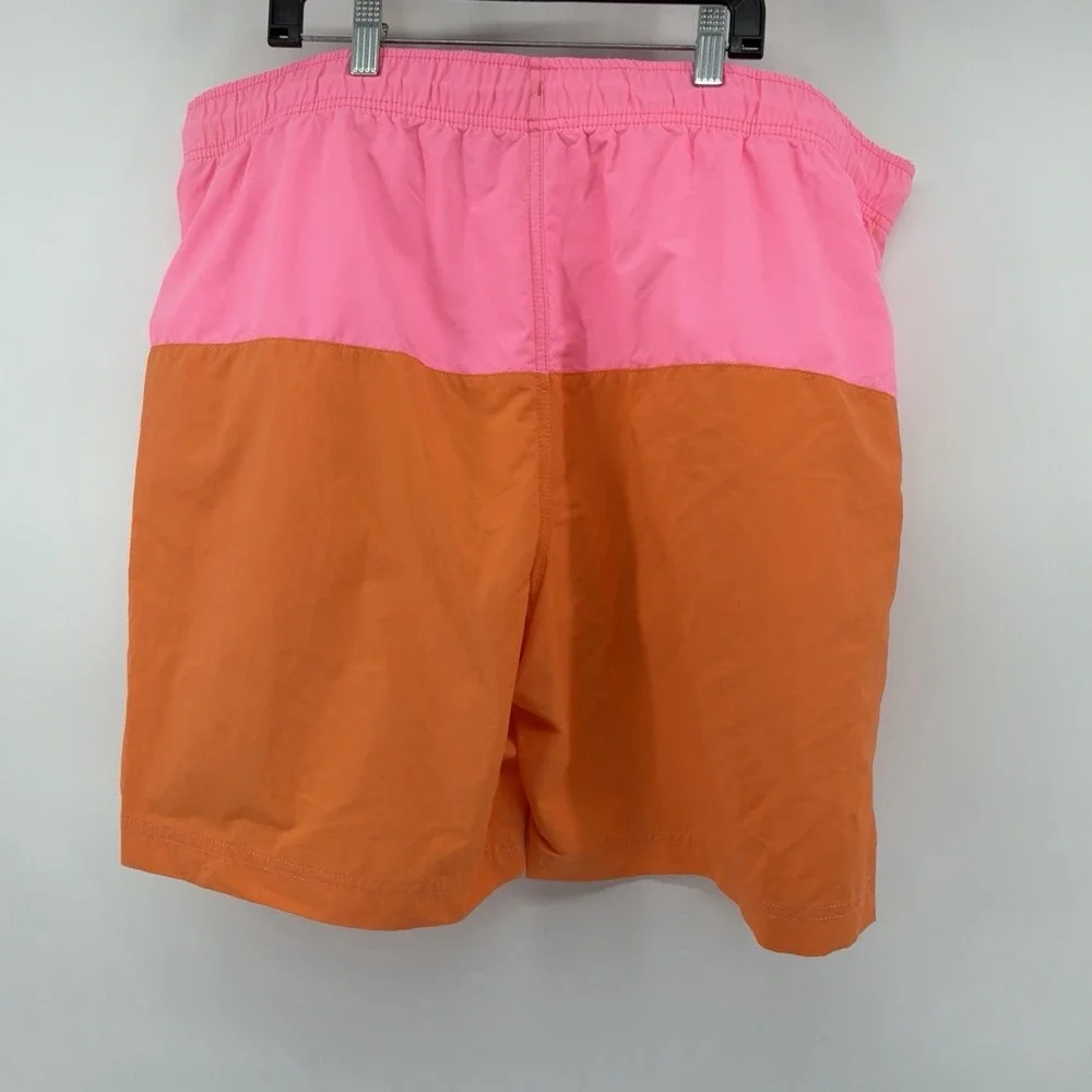 Mens Nautica‎ Performance Swim Trunks Elastic Waistband Orange Pink Size 2XL